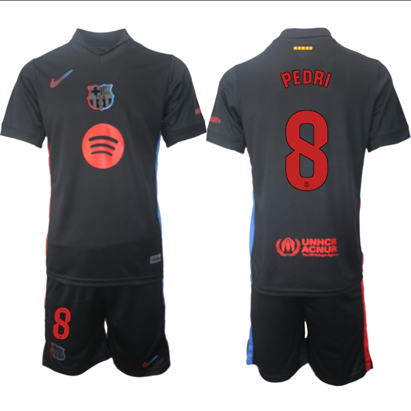 Men 2024-2025 Club Barcelona away Black #8 Soccer Jersey->barcelona jersey->Soccer Club Jersey